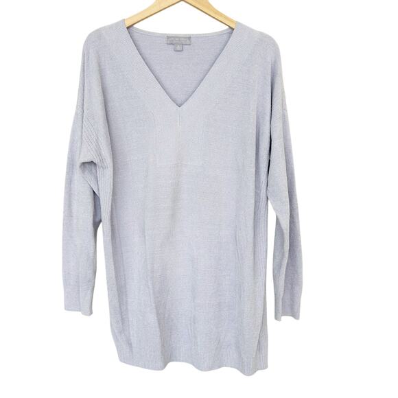 Barefoot Dreams CozyChic Ultra Lite Purple V Neck Sweater Sz XL - Picture 1 of 4